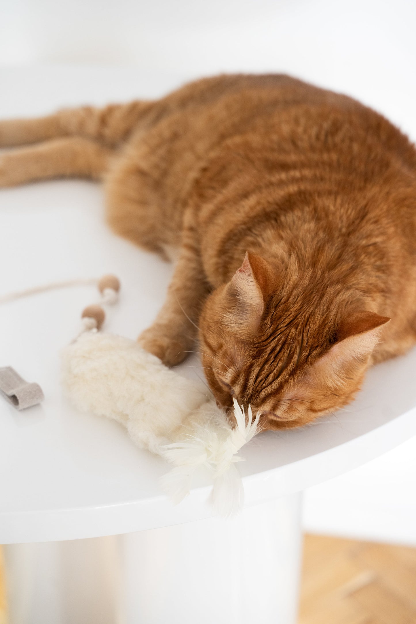 Jouet pour chat en cuir de mouton naturel