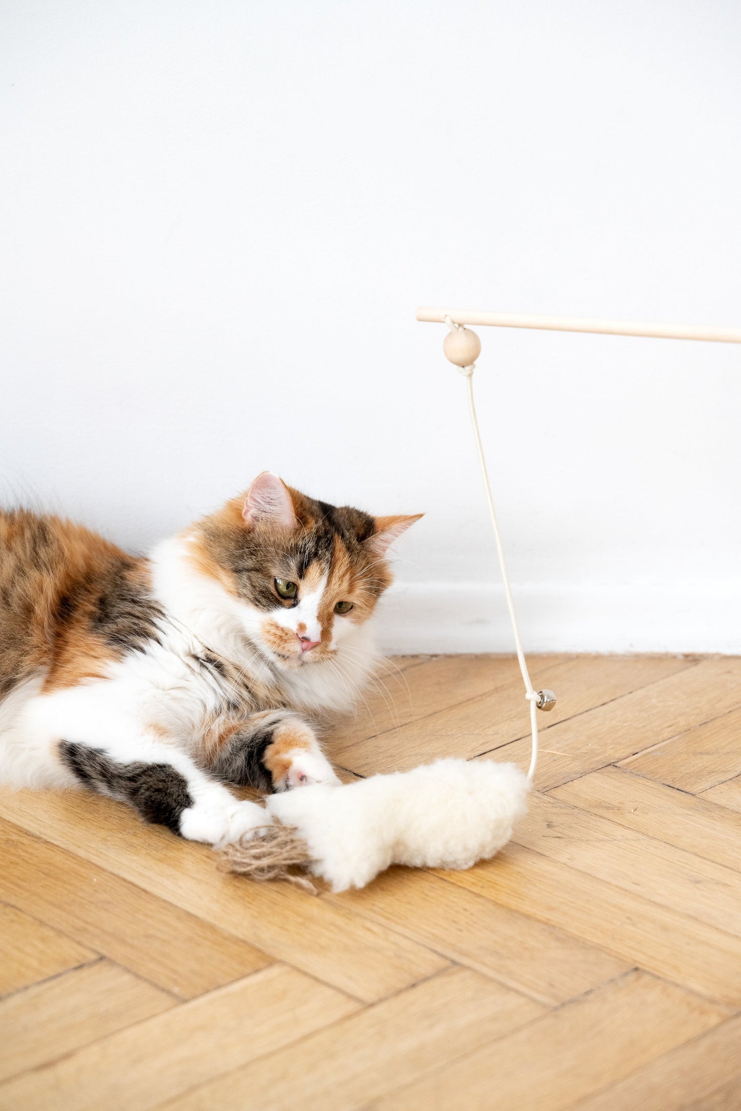 Jouet pour chat en cuir de mouton naturel