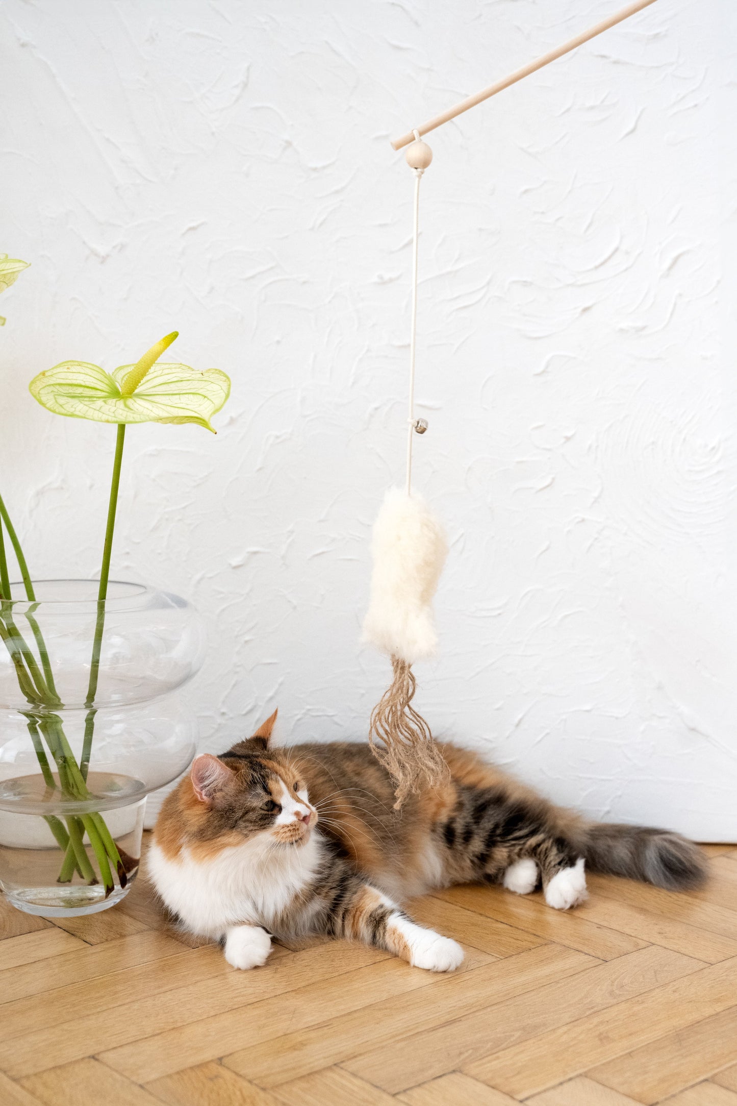 Jouet pour chat en cuir de mouton naturel