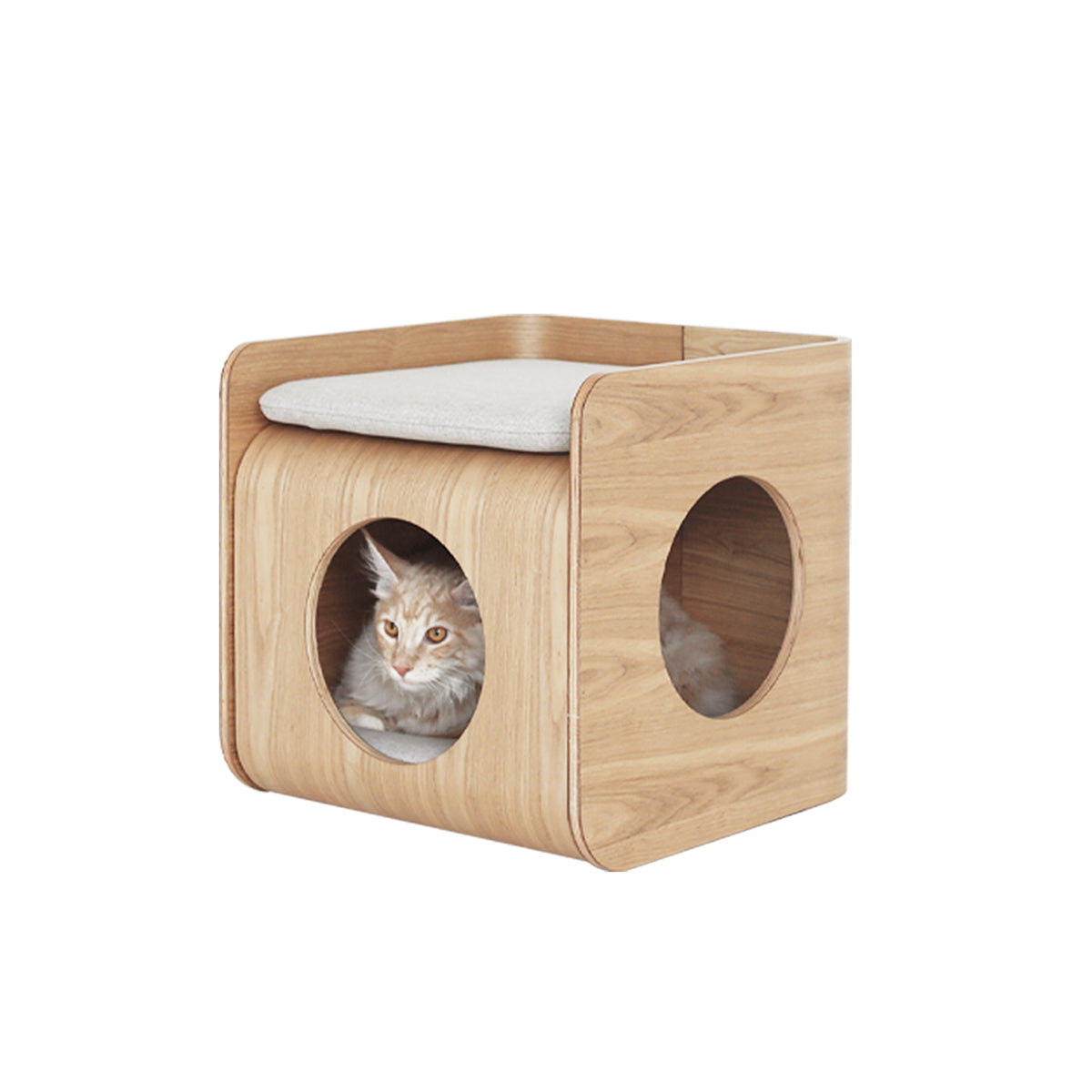Maison pour chat en bois naturel