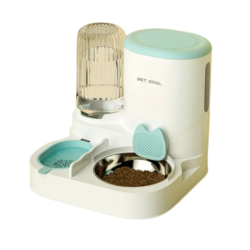 Distributeur automatique d'eau et de nourriture pour chats (2 en 1)