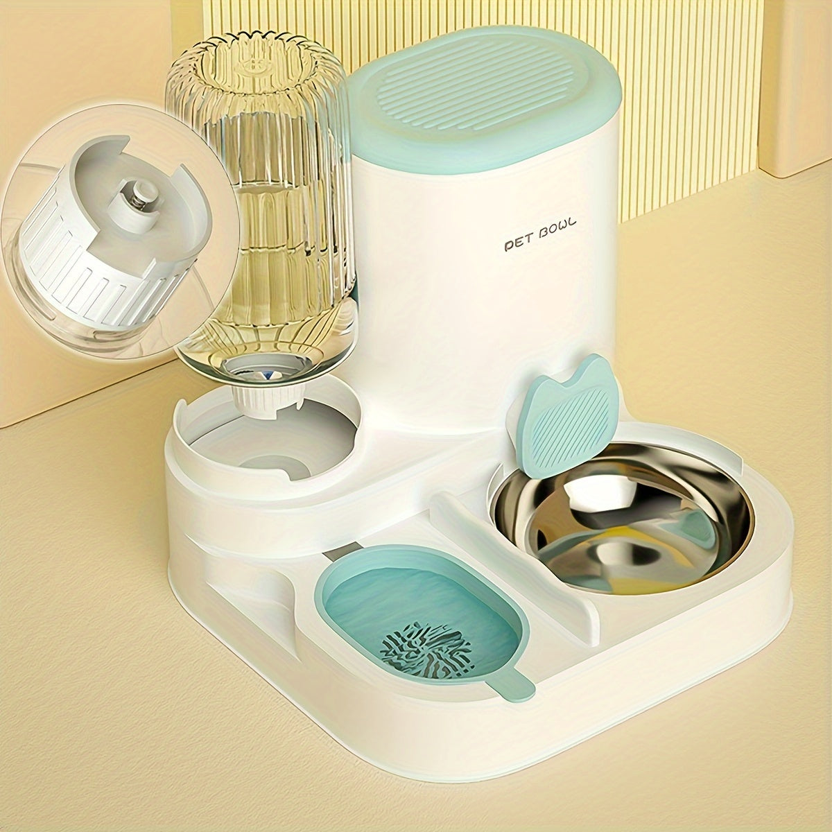 Distributeur automatique d'eau et de nourriture pour chats (2 en 1)