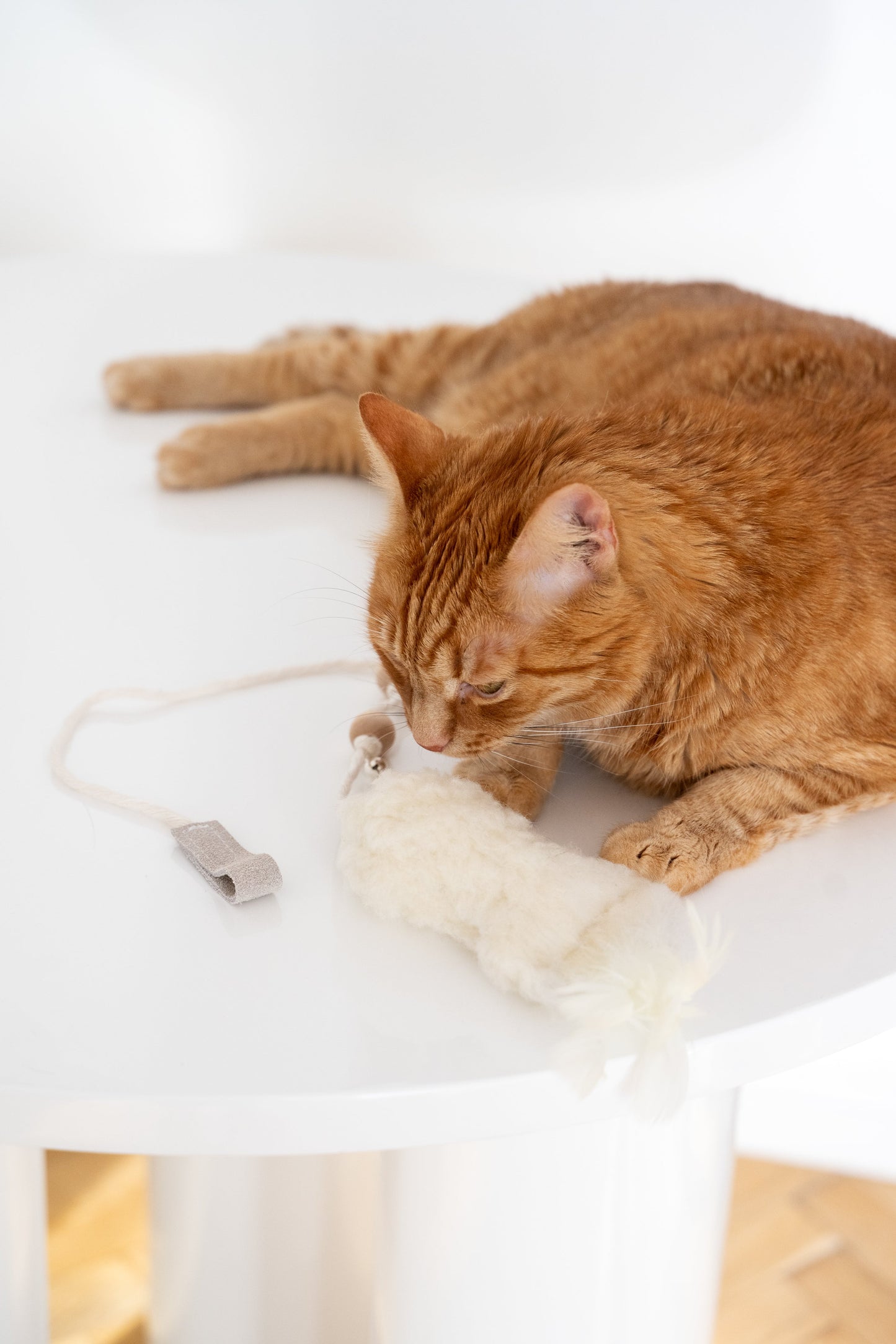 Jouet pour chat en cuir de mouton naturel