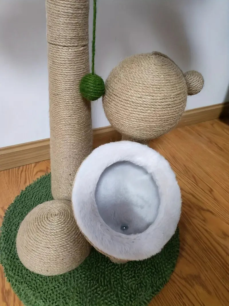 Griffoir en forme de palmier avec jouet en boule